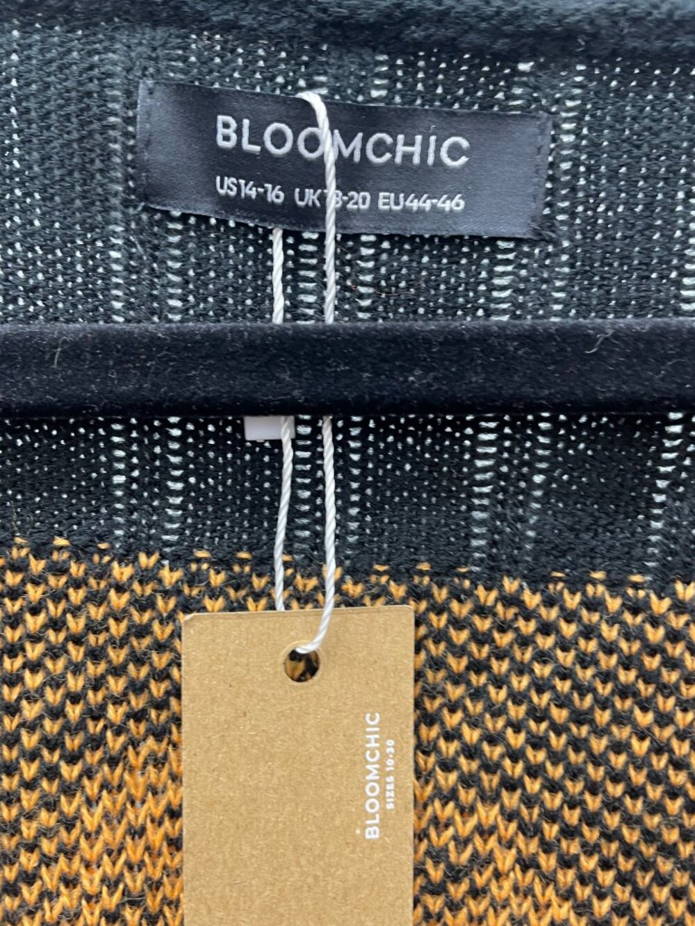 New BloomChic Pumpkin Black Open Cardigan Size 14 - 16, 1X - Picture 4 of 7